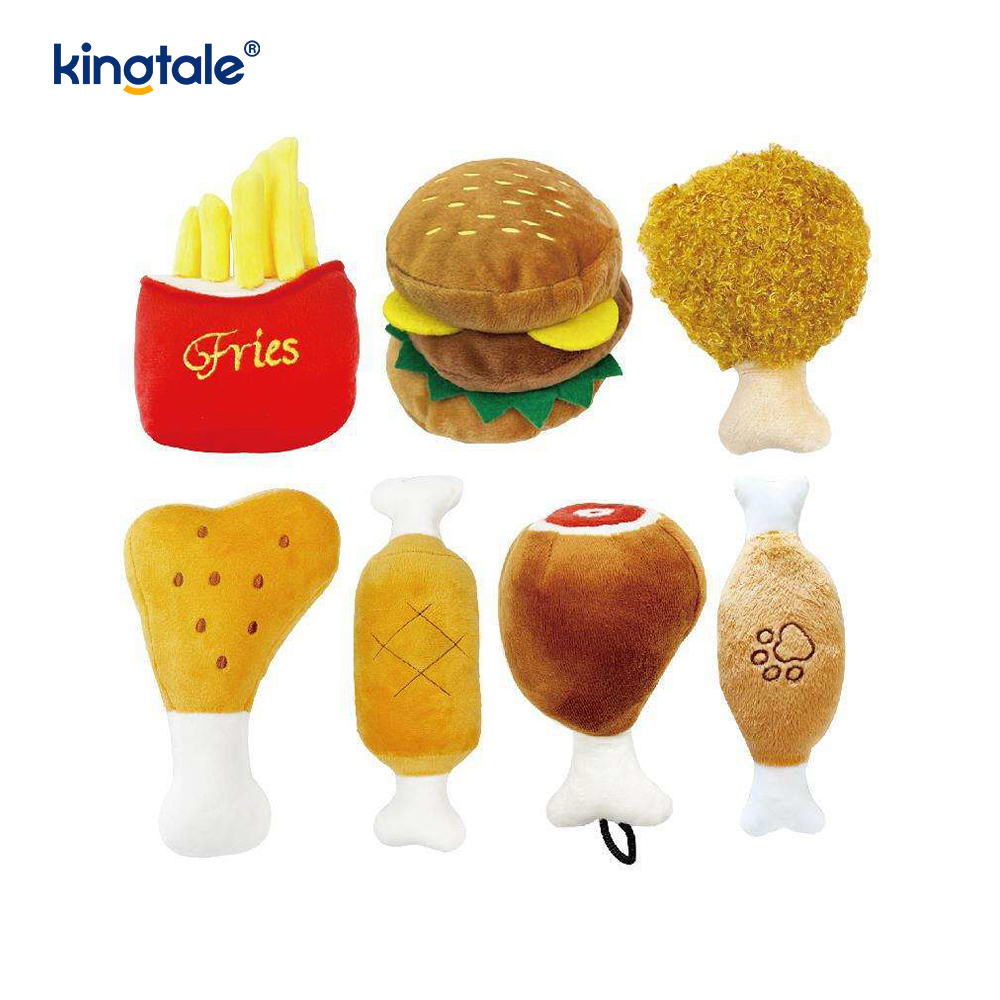 Food Screaming Toy Hamburger, French Fries, Chicken Leg for Cat and Dog