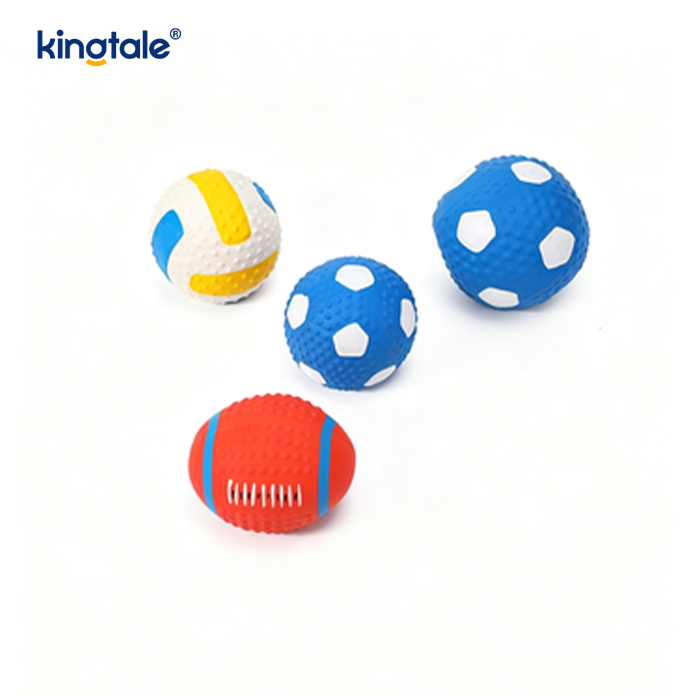 Latex Squeaky Pet Toys (Football, Soccer, Volleyball)