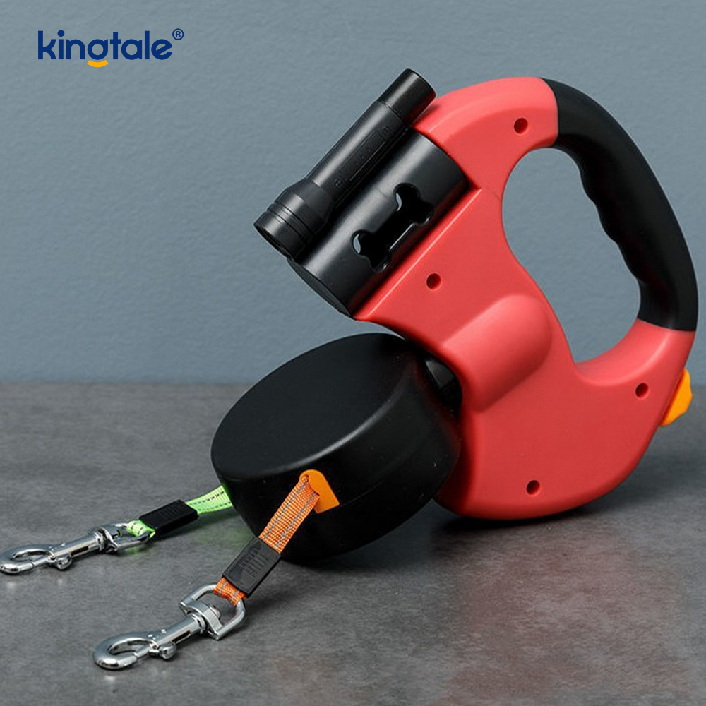 360 Degree Retractable Double Dog Leash with LED Light 360 Degree Retractable Double Dog Leash with LED Light