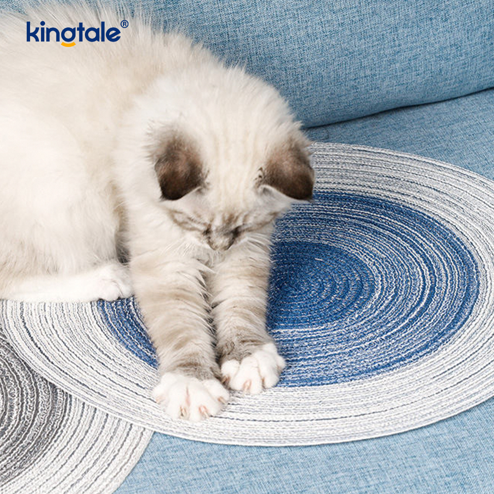 Natural Sisal Cat Scratcher Mat Horizontal Cat Floor Scratching Pad Rug