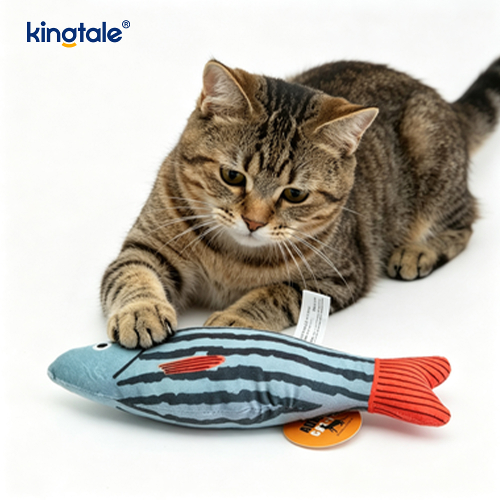Squeaky Durable Catnip Cat Toys with Various Realistic Fish