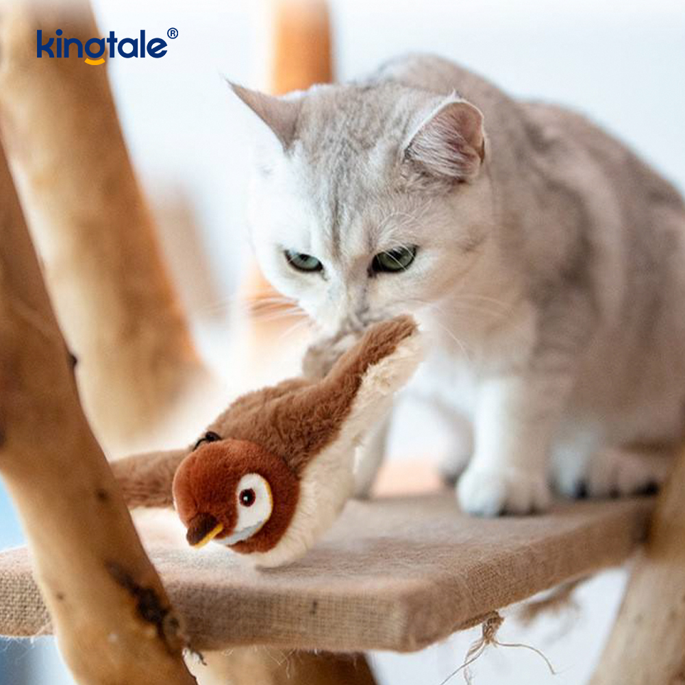 Plush, Realistic Bird/Electric Rechargeable Cat Toy That Makes Sounds When Patted