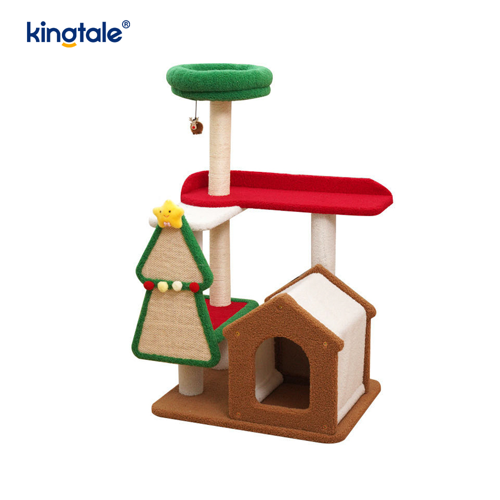 Christmas Series Custom Wear-Resistant Cat Scratch Pillar Siege Tower Apartment