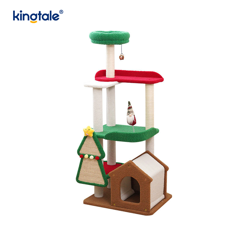 Christmas Series Custom Wear-Resistant Cat Scratch Pillar Siege Tower Apartment