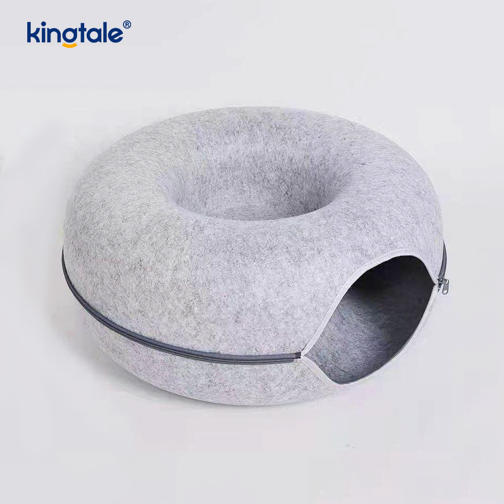 Detachable Round Felt & Washable Interior Cat Play Tunnel Cat Cave Bed Detachable Round Felt & Washable Interior Cat Play Tunnel Cat Cave Bed