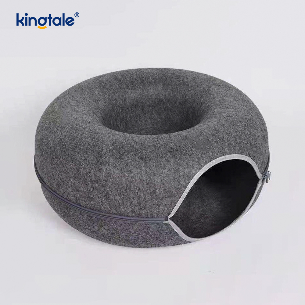 Detachable Round Felt & Washable Interior Cat Play Tunnel Cat Cave Bed Detachable Round Felt & Washable Interior Cat Play Tunnel Cat Cave Bed