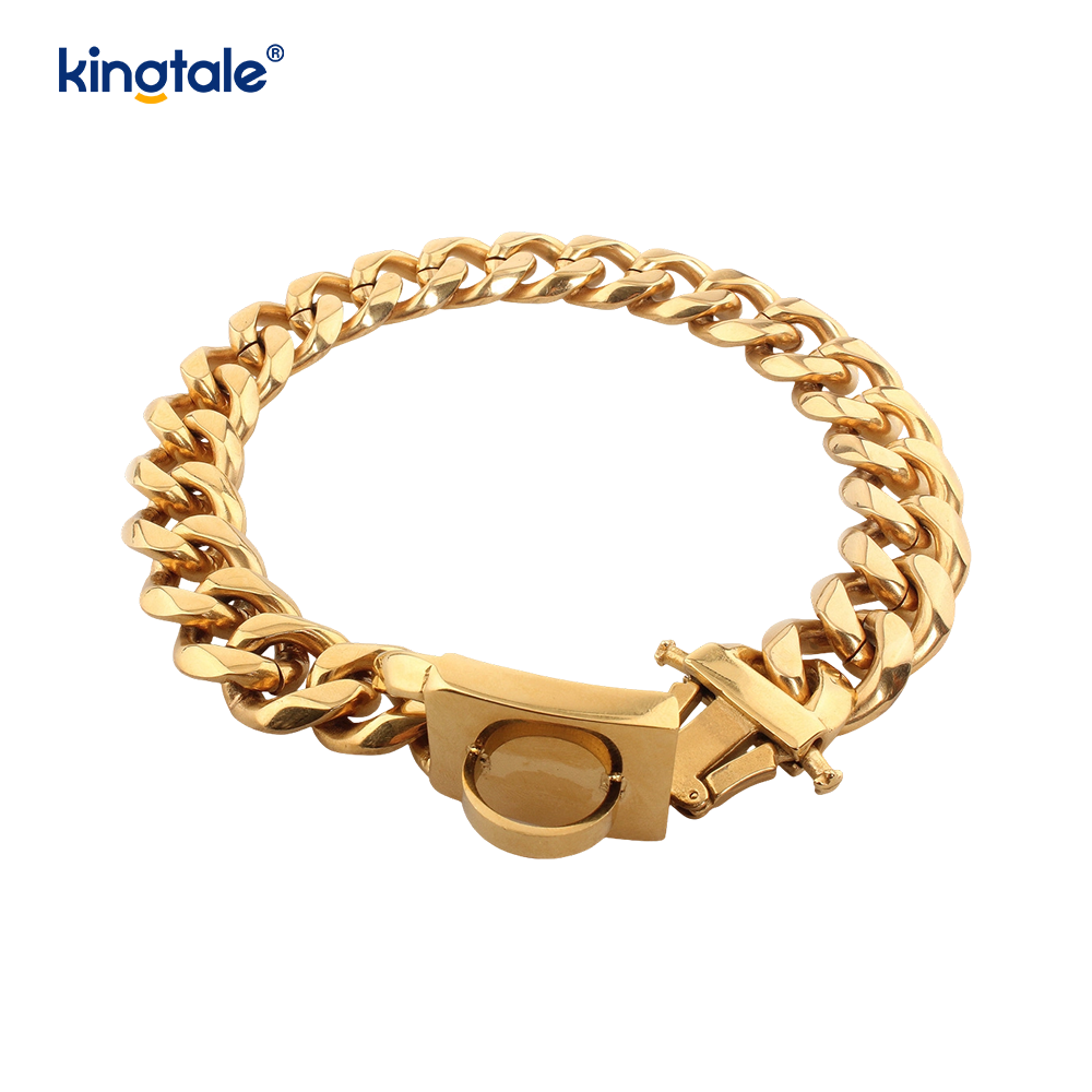 Fashion Plated Stainless Steel Pet Cuban Link Dog Choke Chain Collar Fashion Plated Stainless Steel Pet Cuban Link Dog Choke Chain Collar
