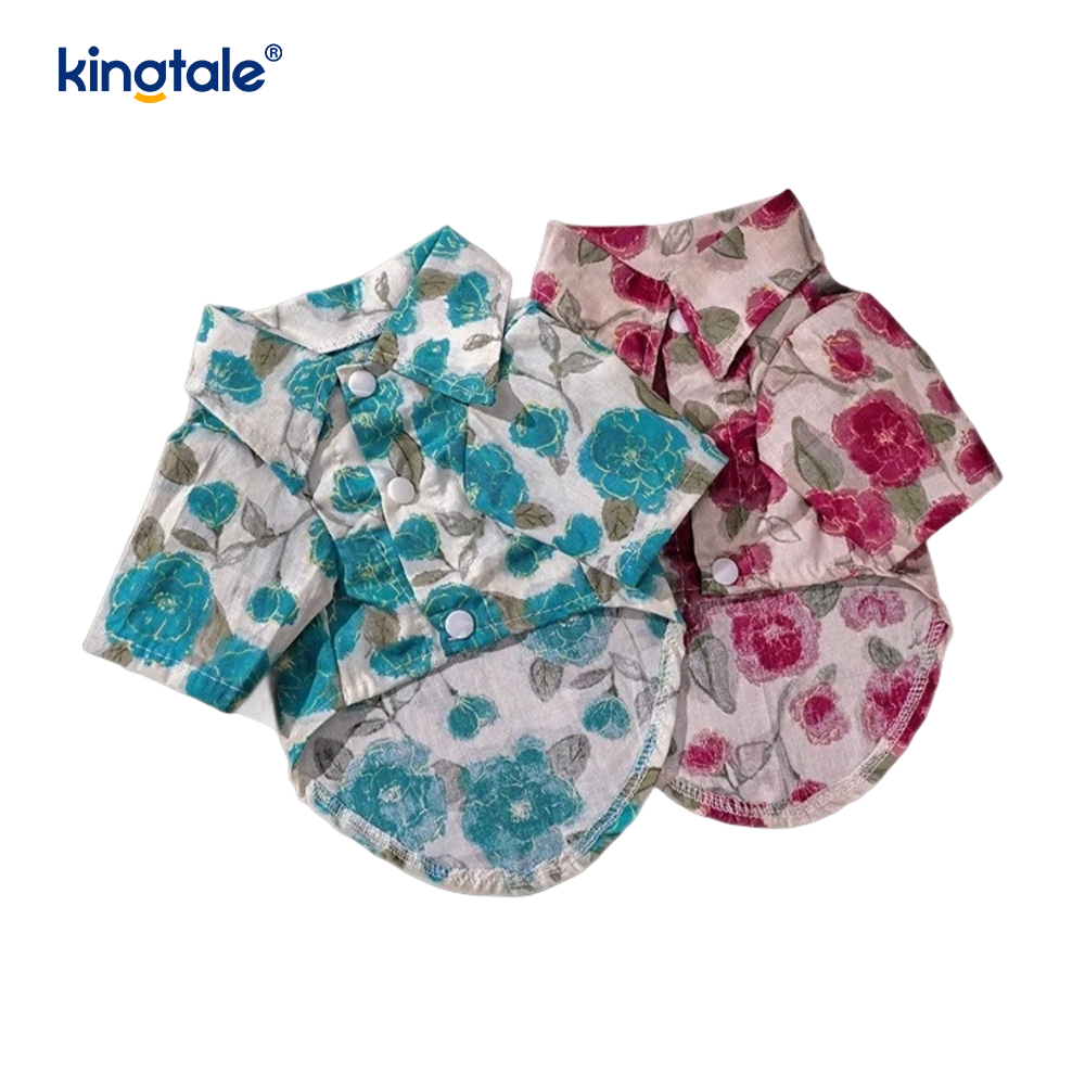 Shirts Hawaiian Style Dog T-Shirts Summer Beach Dog Apparel Cat Outfit Shirt 