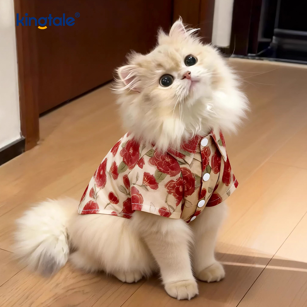 Shirts Hawaiian Style Dog T-Shirts Summer Beach Dog Apparel Cat Outfit Shirt 