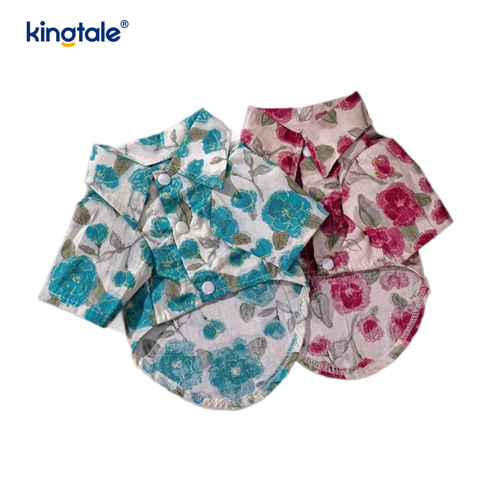 Shirts Hawaiian Style Dog T-Shirts Summer Beach Dog Apparel Cat Outfit Shirt 