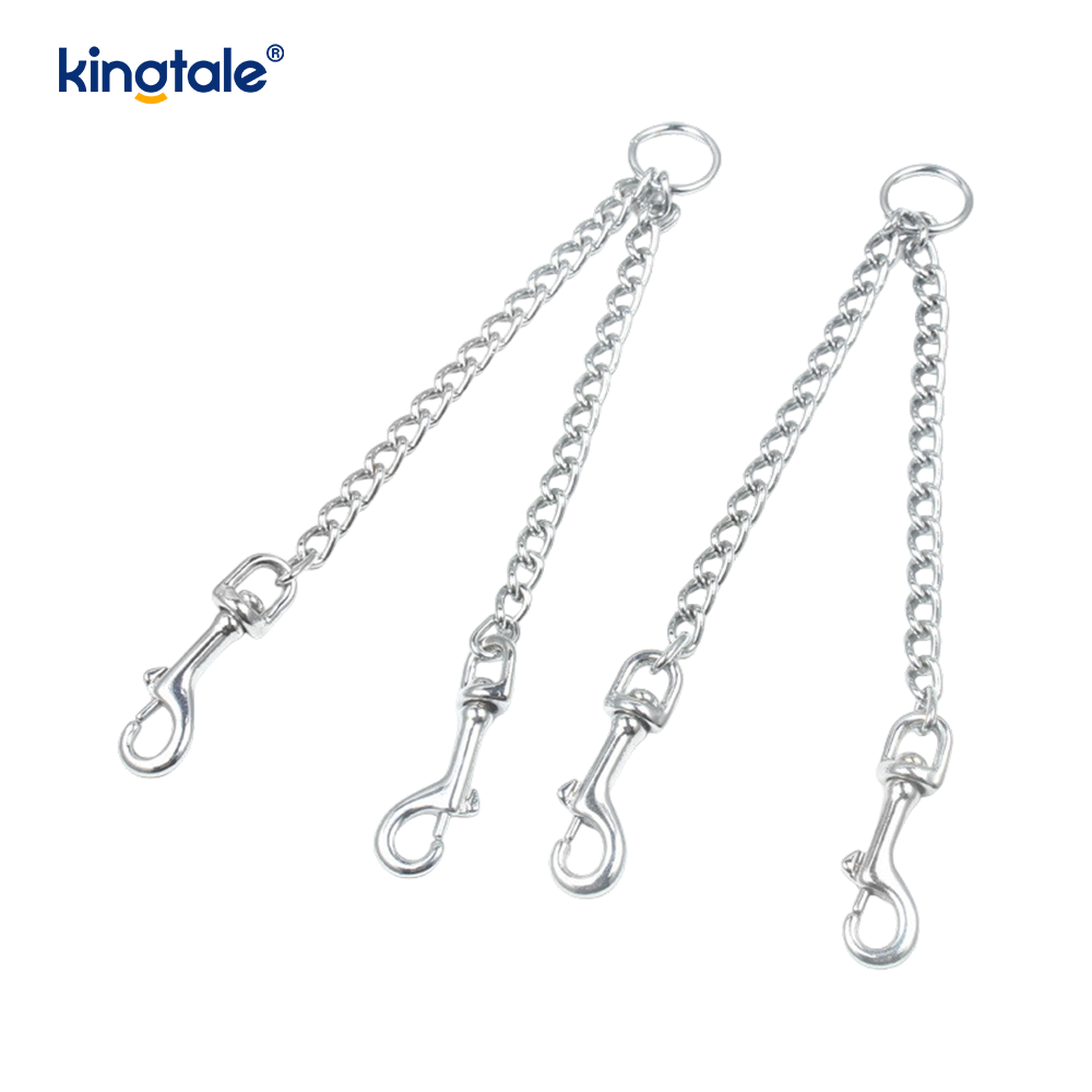 Heavy Duty 2 Way Dog Lead Metal Chain Double Pet Clip Leash Heavy Duty 2 Way Dog Lead Metal Chain Double Pet Clip Leash