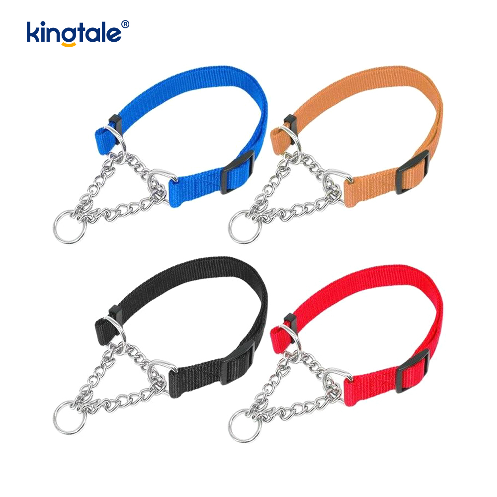 Nylon Martingale Chain Dog Collars Dog Half Choke Chain for Pets