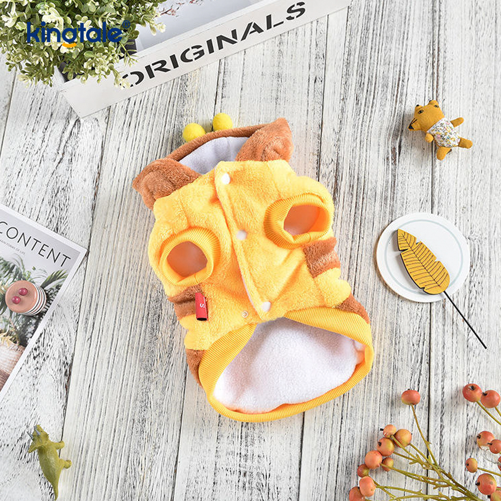 Honeybee Print Pet Sweater Costume in Warm Coral Fleece