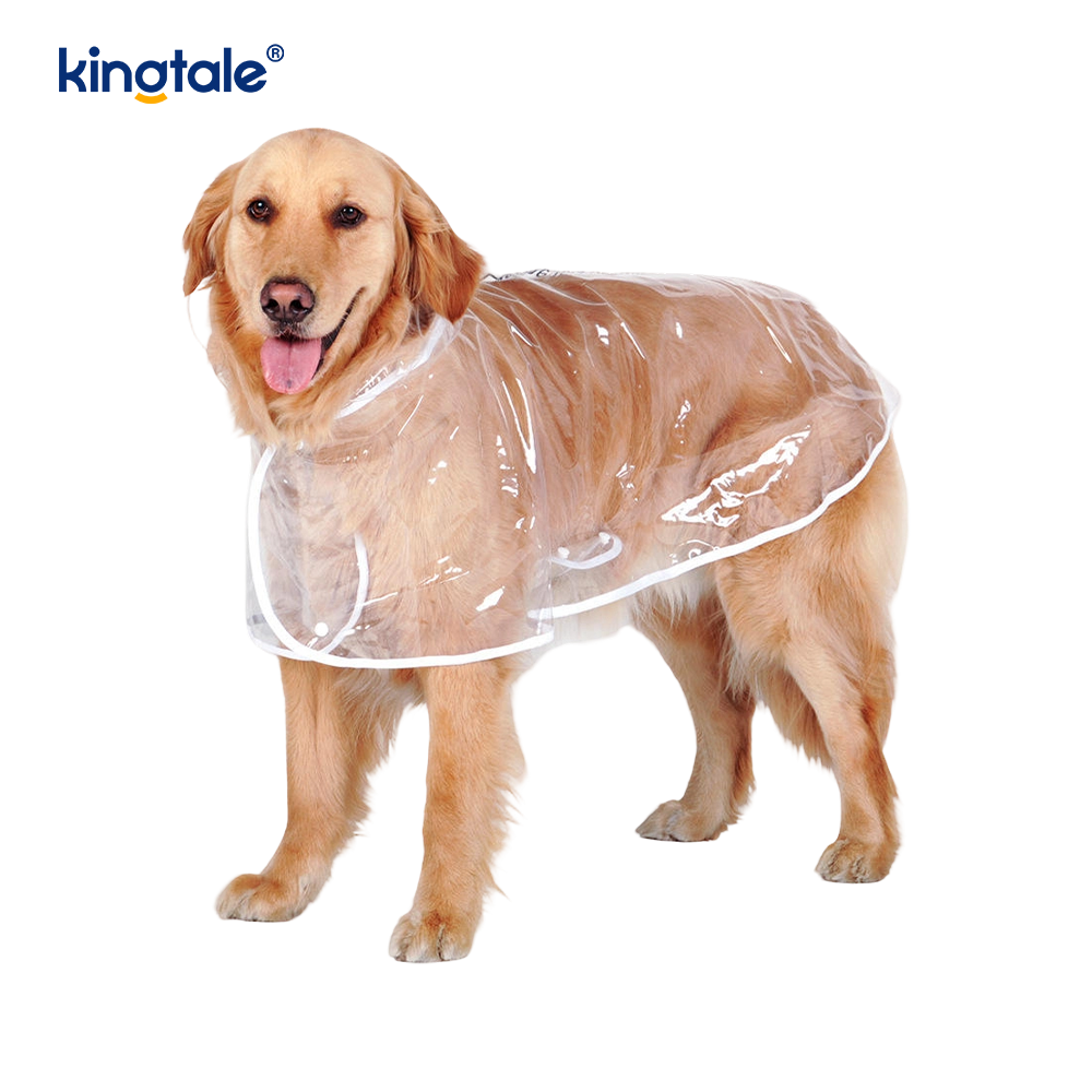 Dog Poncho Waterproof Slicker Rain Jacket with Hood Transparent Dress