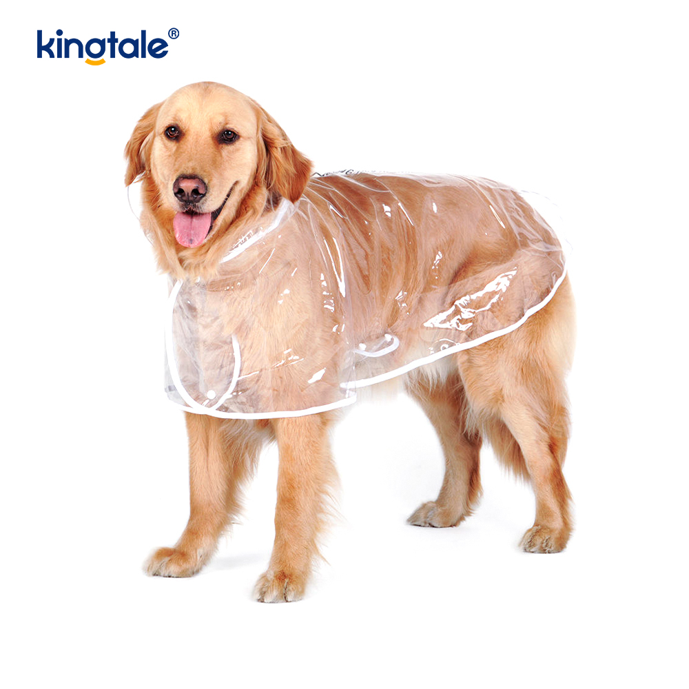 Dog Poncho Waterproof Slicker Rain Jacket with Hood Transparent Dress