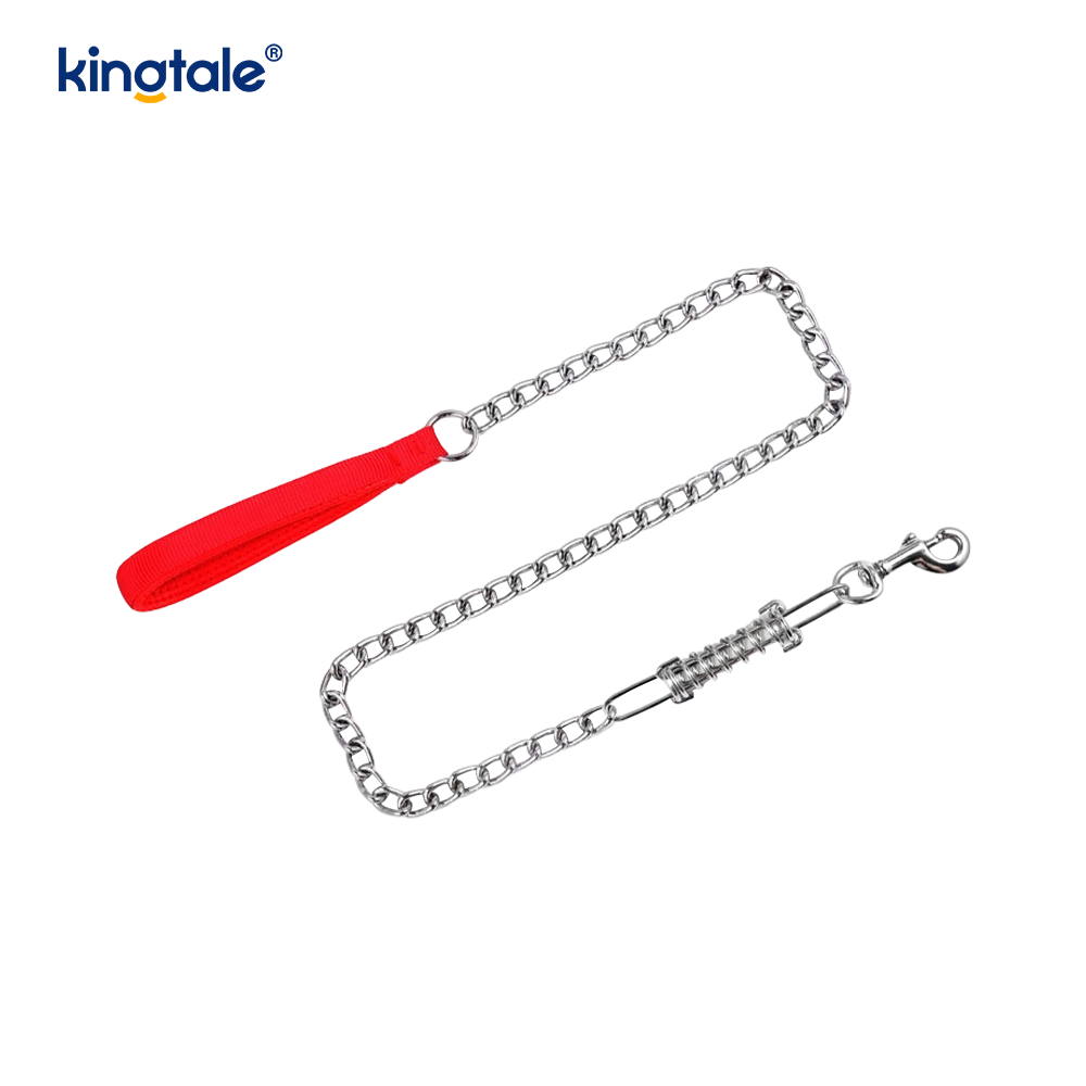 Heavy Duty Dog Chain Leash with Padded Handle and Metal Hook 