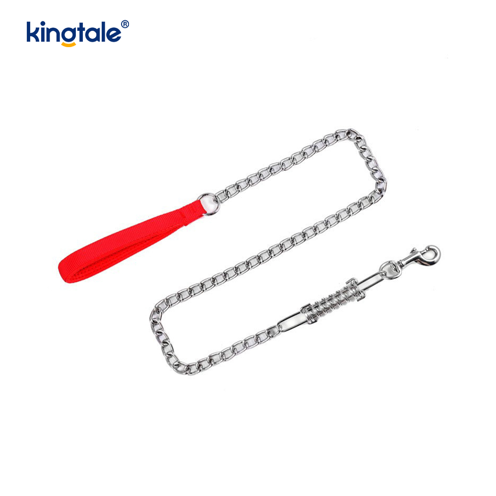 Heavy Duty Dog Chain Leash with Padded Handle and Metal Hook 