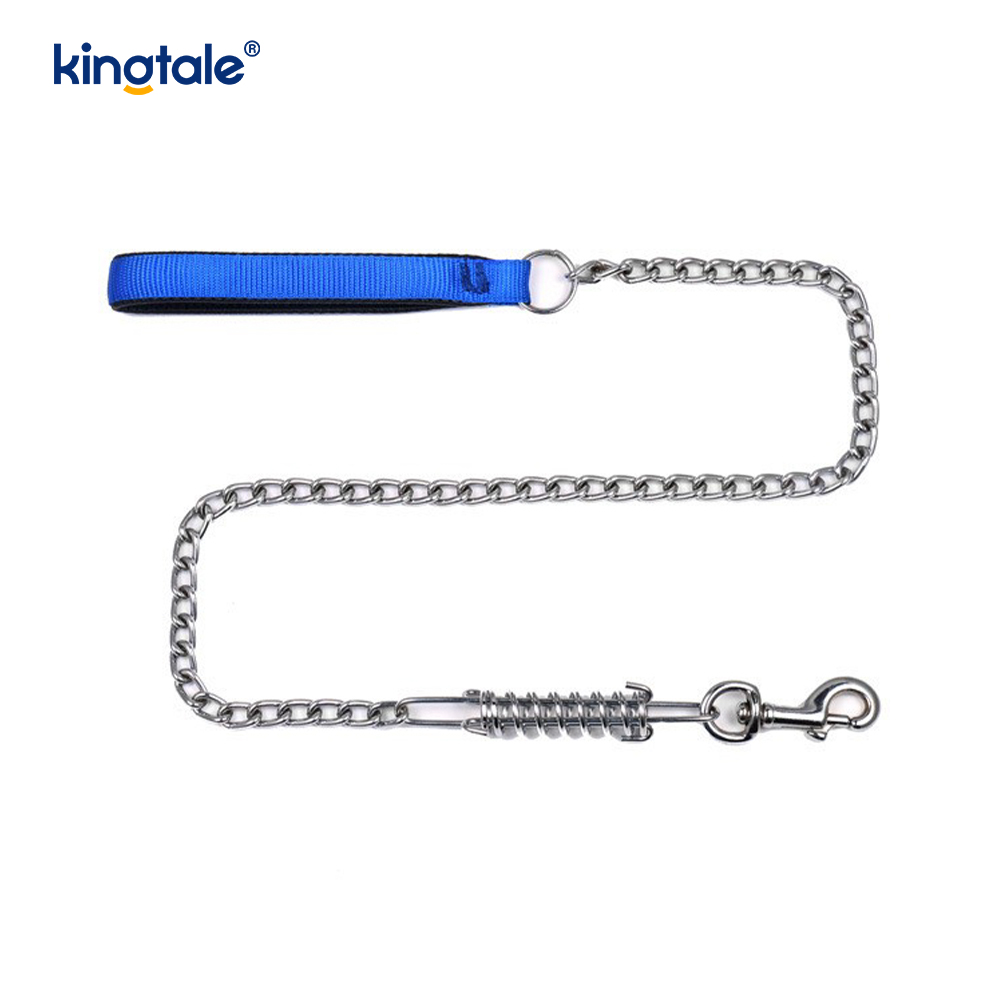 Heavy Duty Dog Chain Leash with Padded Handle and Metal Hook 