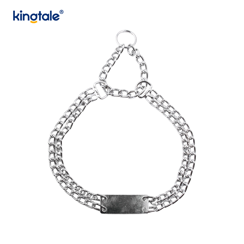 Dog Chain Collar Metal Martingale Anti Chew Training Collars Chew Proof