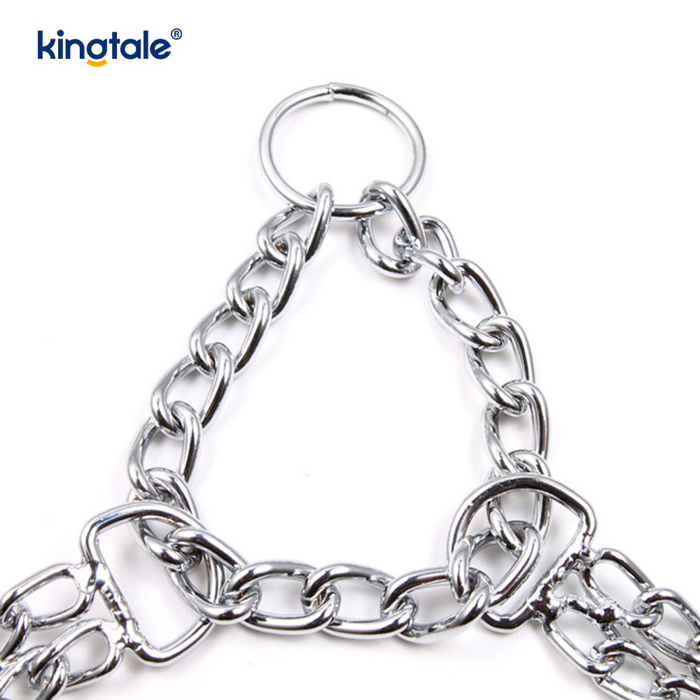 Dog Chain Collar Metal Martingale Anti Chew Training Collars Chew Proof