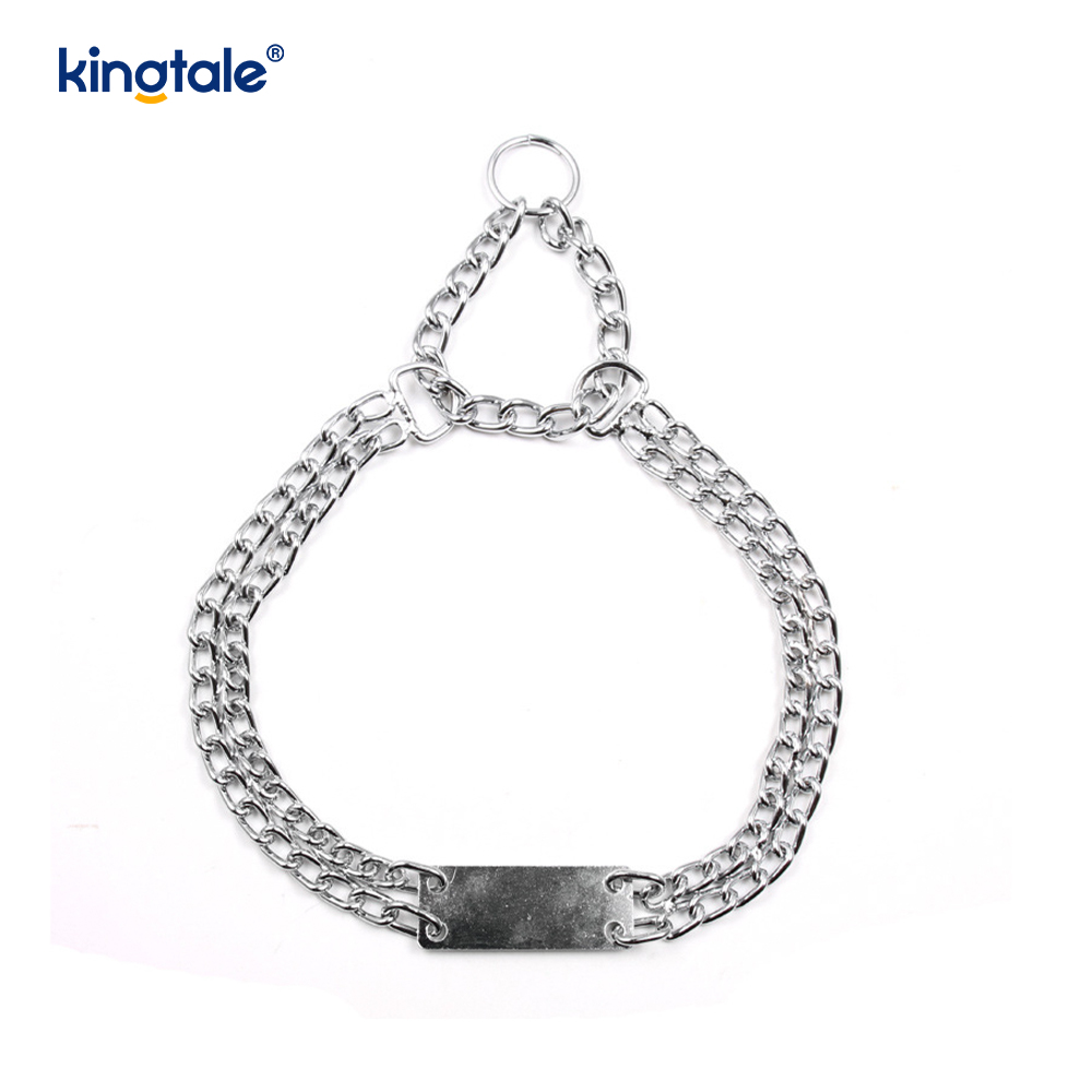 Dog Chain Collar Metal Martingale Anti Chew Training Collars Chew Proof