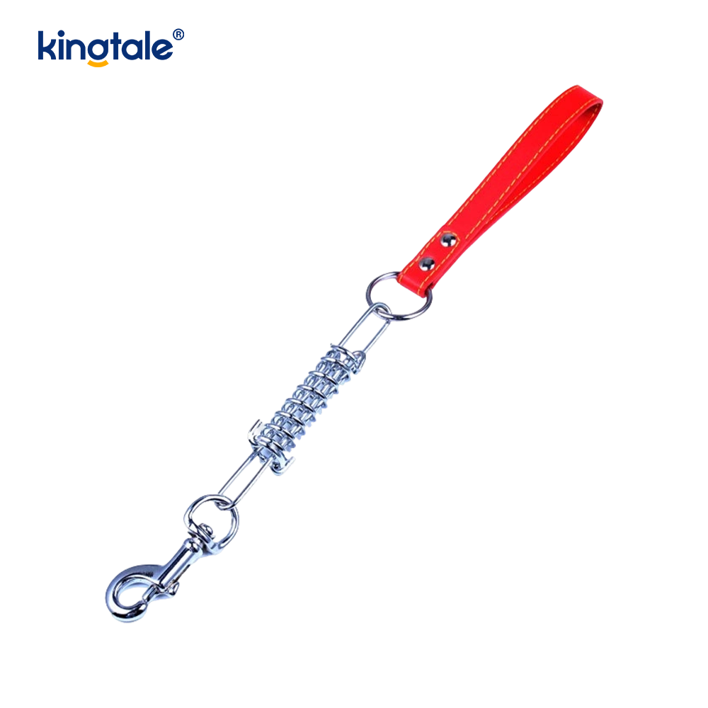Chew Proof Dog Tie Out Chain Leash with Spring&Lockable Hooks