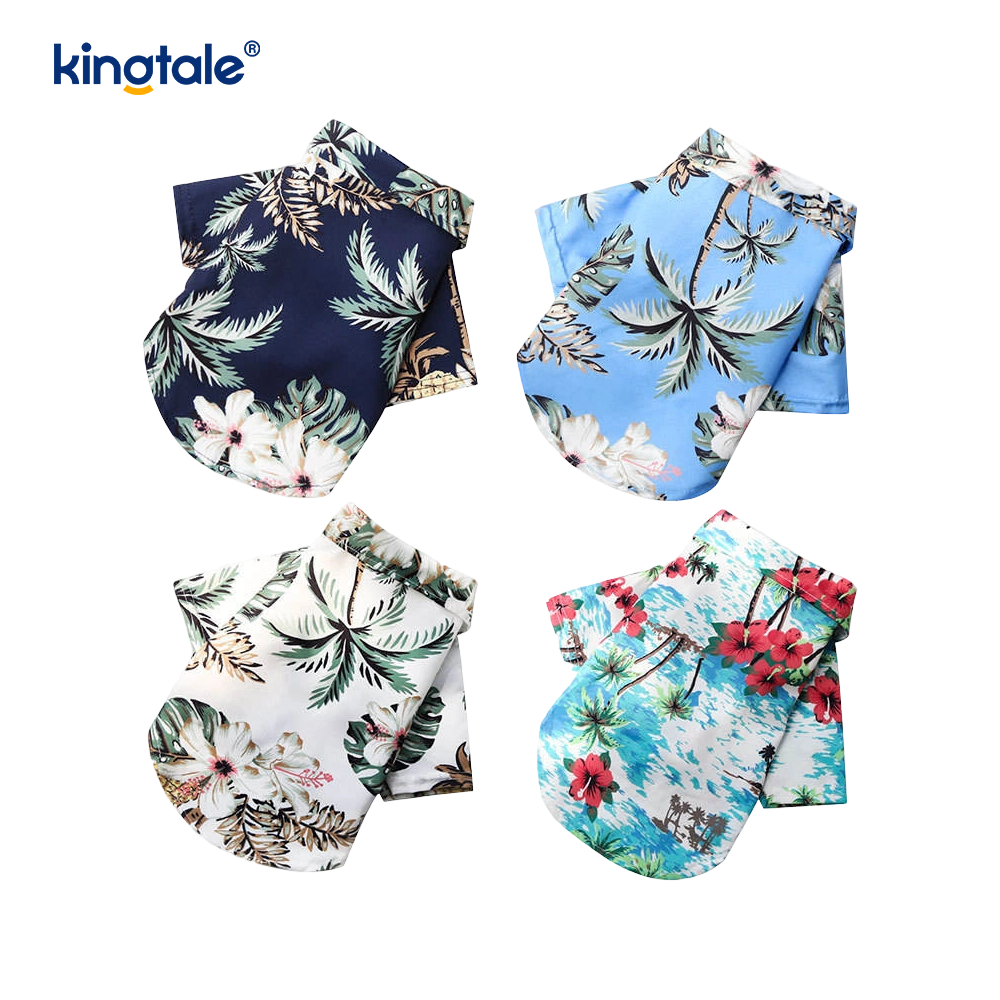 Hawaiian-Style Dog Shirt Breathable Summer Dog Clothing