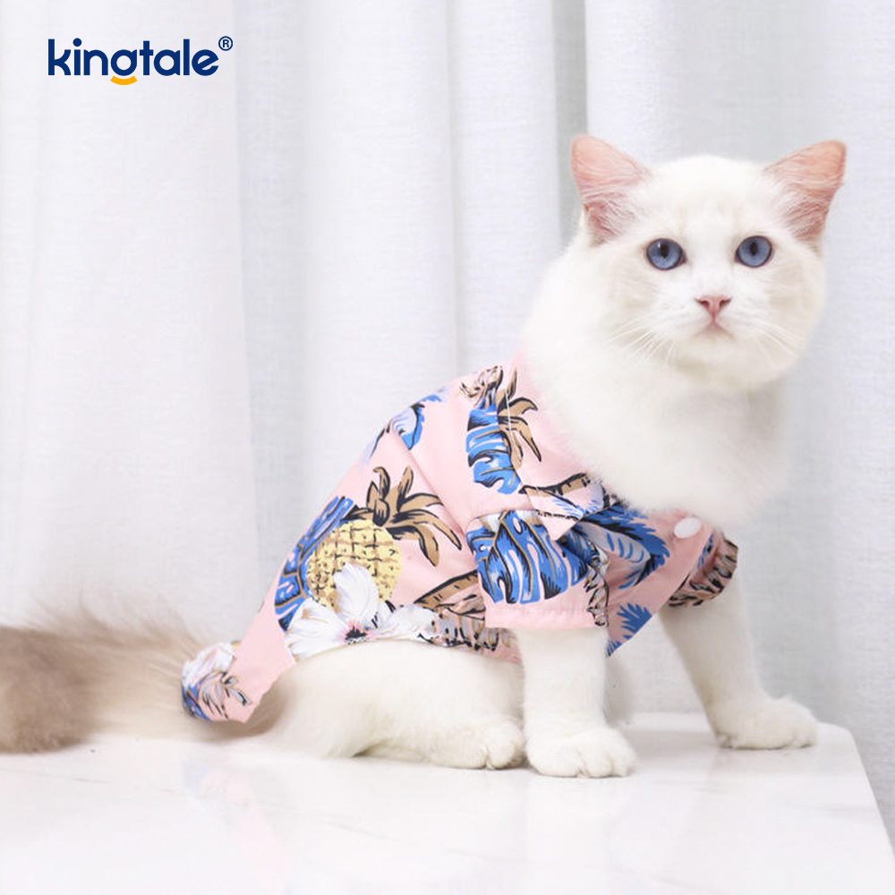 Hawaiian-Style Dog Shirt Breathable Summer Dog Clothing