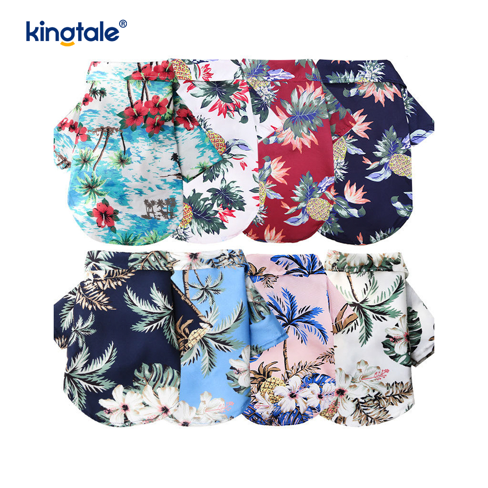 Hawaiian-Style Dog Shirt Breathable Summer Dog Clothing