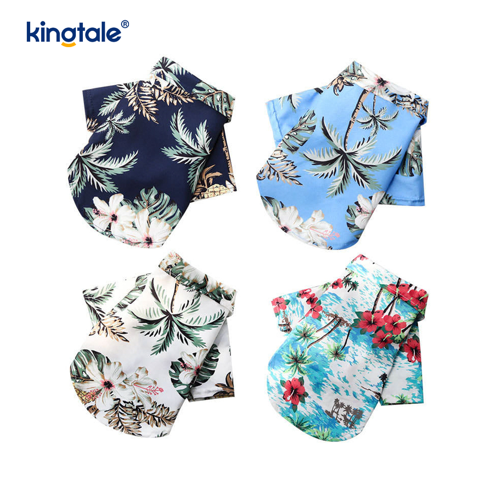 Hawaiian-Style Dog Shirt Breathable Summer Dog Clothing