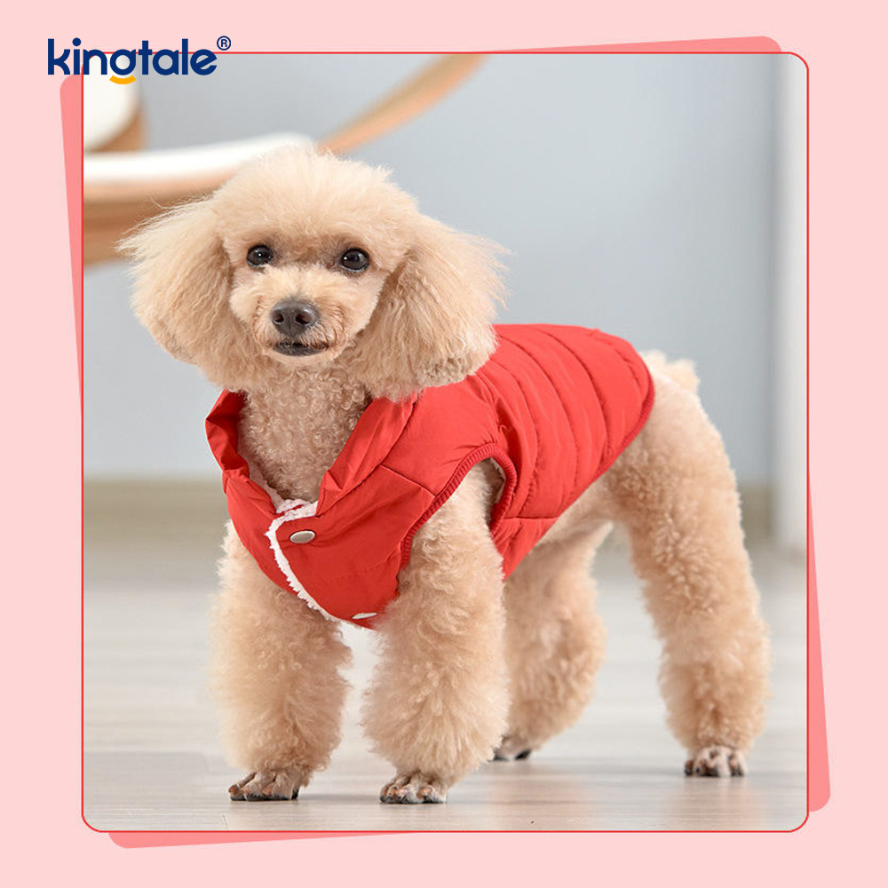 2 Layers Fleece Lined Pet Dog Jacket for Winter Cold Weather