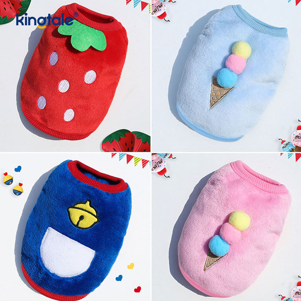 Cartoon Warm Flannel Warm Dog And Cat Vest Clothes