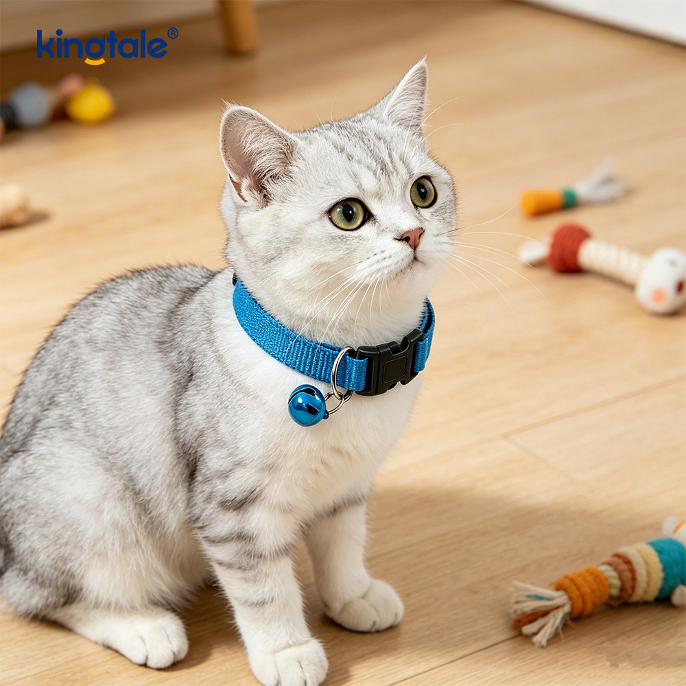 Safety Quick Release Cat Collars with Bell Anti-Suffocation Kitten Puppy Collars