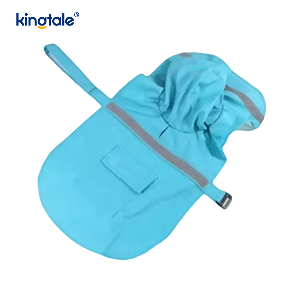  Adjustable Waterproof Dog Rain Jacket with Leash Hole Reflective Stripe 
