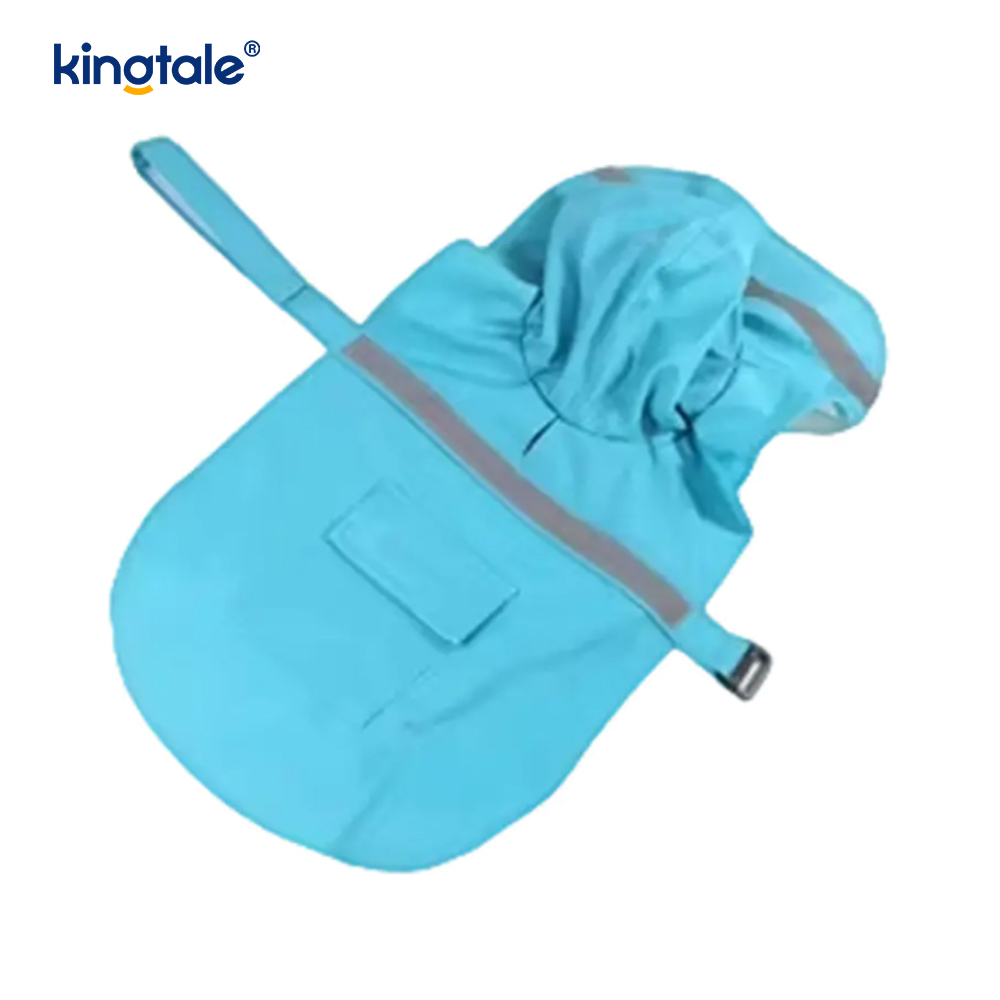  Adjustable Waterproof Dog Rain Jacket with Leash Hole Reflective Stripe 