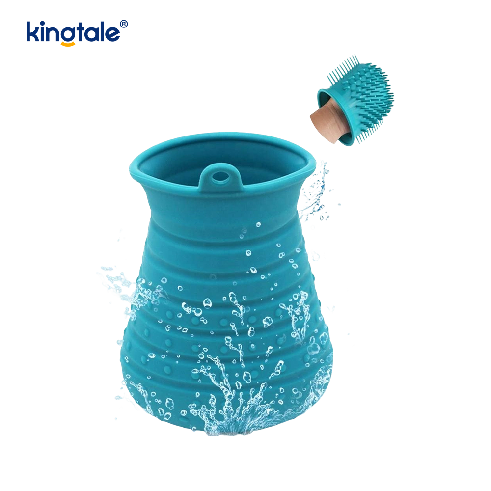 Dog Paw Cleaner Cup with Towel Pet Foot Washer Portable Dog Cleaning Brush