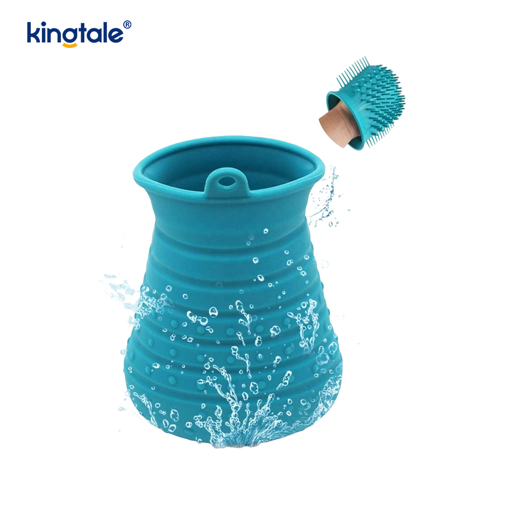 Dog Paw Cleaner Cup with Towel Pet Foot Washer Portable Dog Cleaning Brush