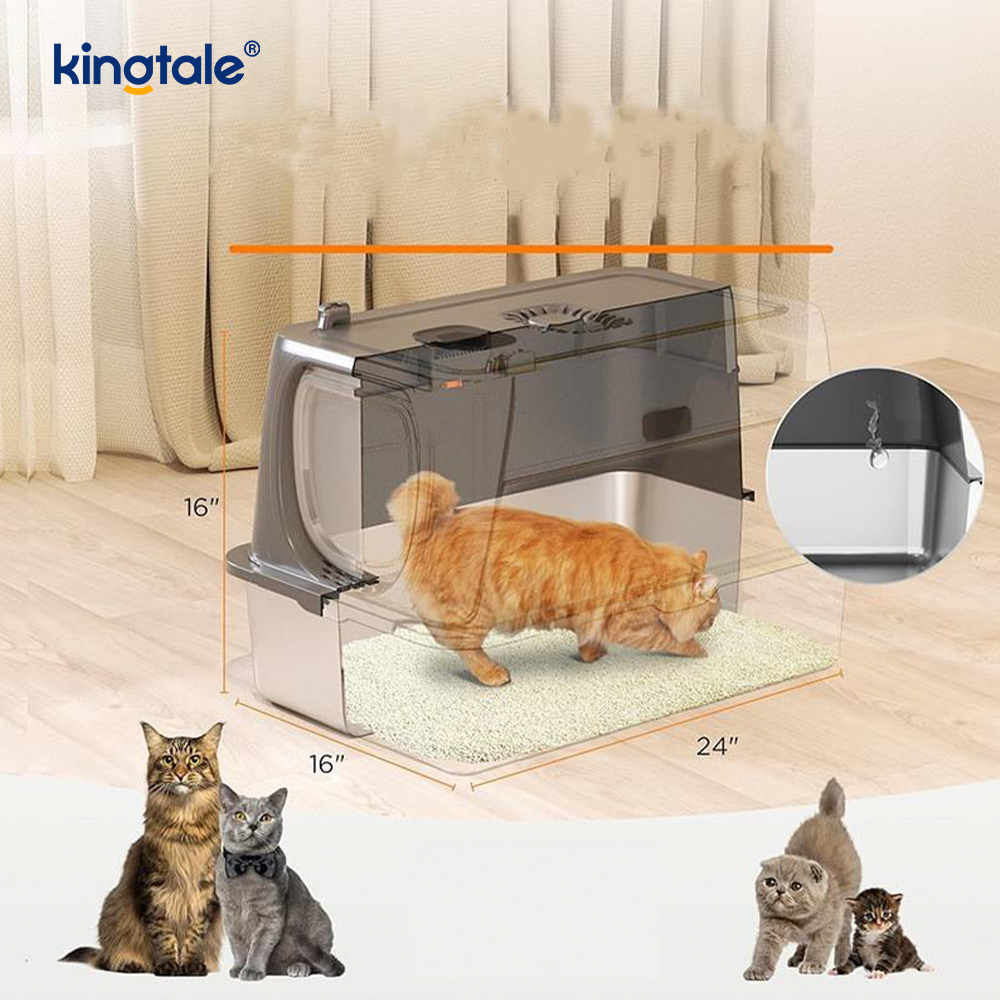 Extra Large Cat Litter Box with Cat Litter Scoop Fully Enclosed Stainless Steel Extra Large Cat Litter Box with Cat Litter Scoop Fully Enclosed Stainless Steel