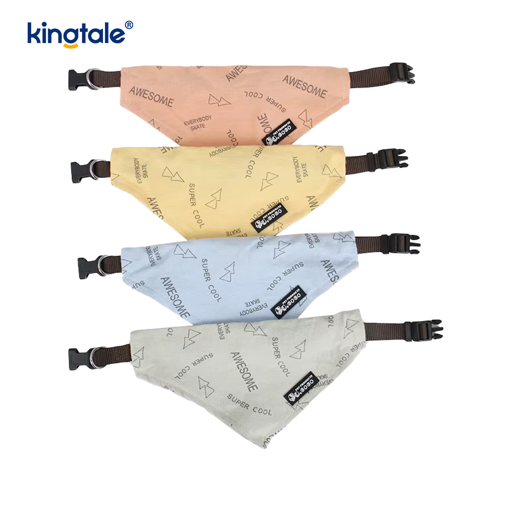 Dog Bandana Personalized Cotton Breathable Puppy Kerchief with Pet Collars 