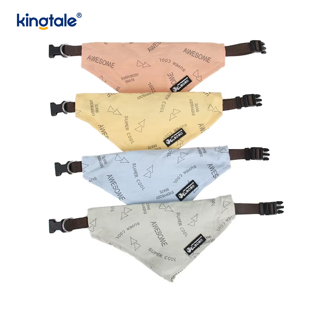 Dog Bandana Personalized Cotton Breathable Puppy Kerchief with Pet Collars 