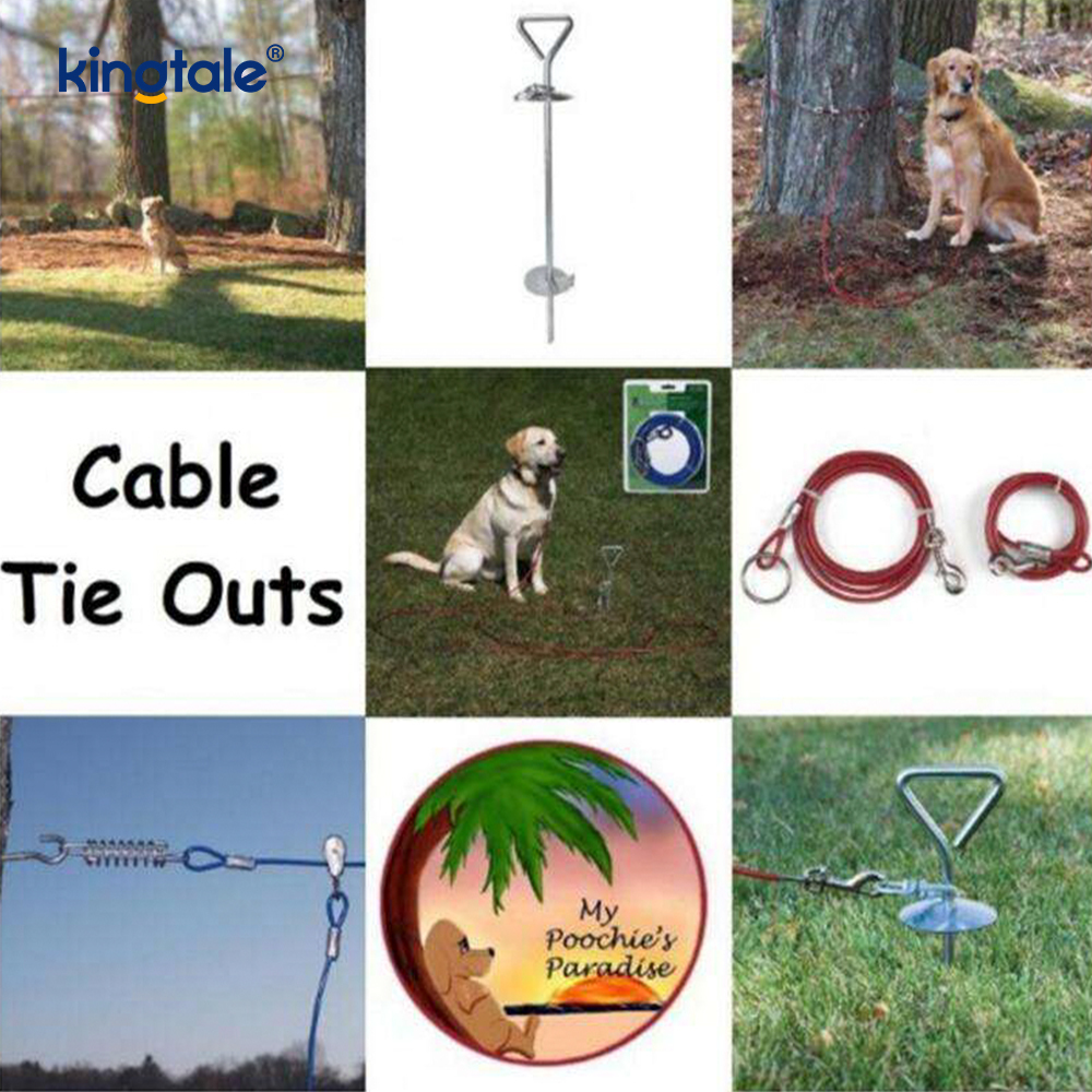 High Carbon PVC Coated Steel Wire Dog Tie Out Stake Cable and Stake Outdoor