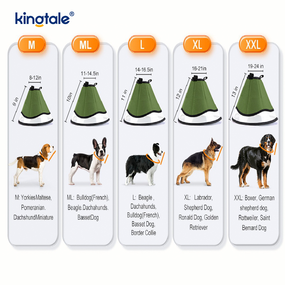 Classic Simple Nylon Dog Recovery Collar Durable Pet Cone Alternative after Surgery