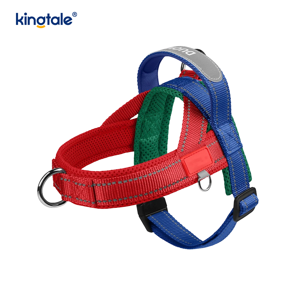 Custom Wholesale Adjustable Nylon Reflective Pet Dog Harness Least Set