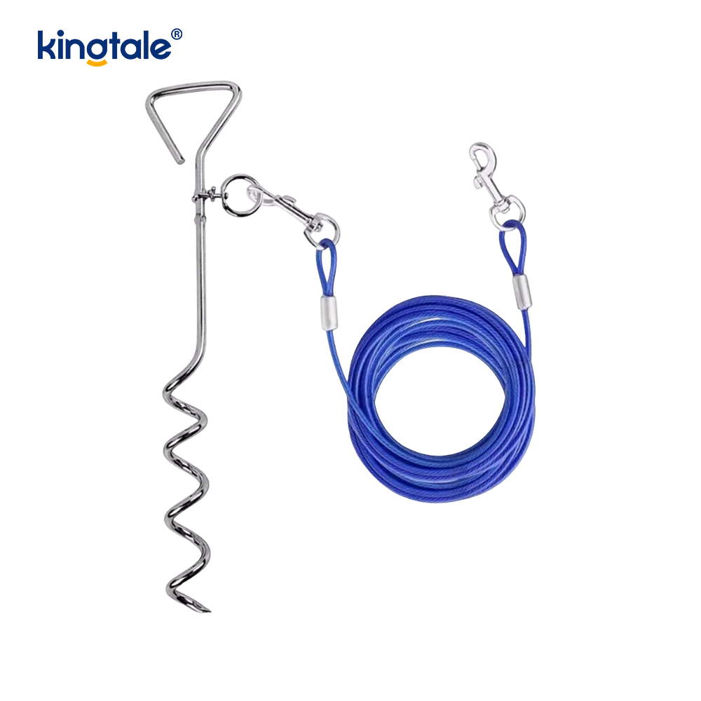 High Carbon PVC Coated Steel Wire Dog Tie Out Stake Cable and Stake Outdoor