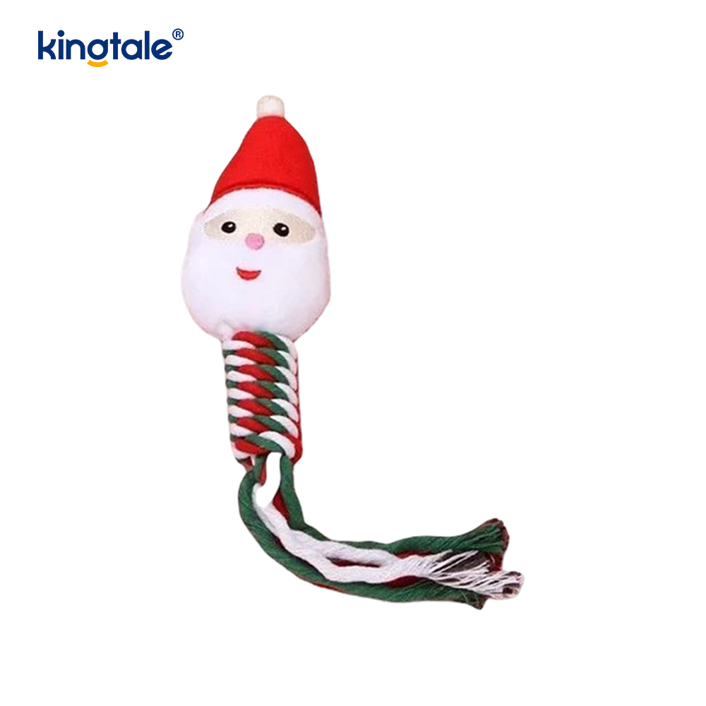 Christmas Plush Pet Toy with Cotton Rope Teether Christmas Plush Pet Toy with Cotton Rope Teether