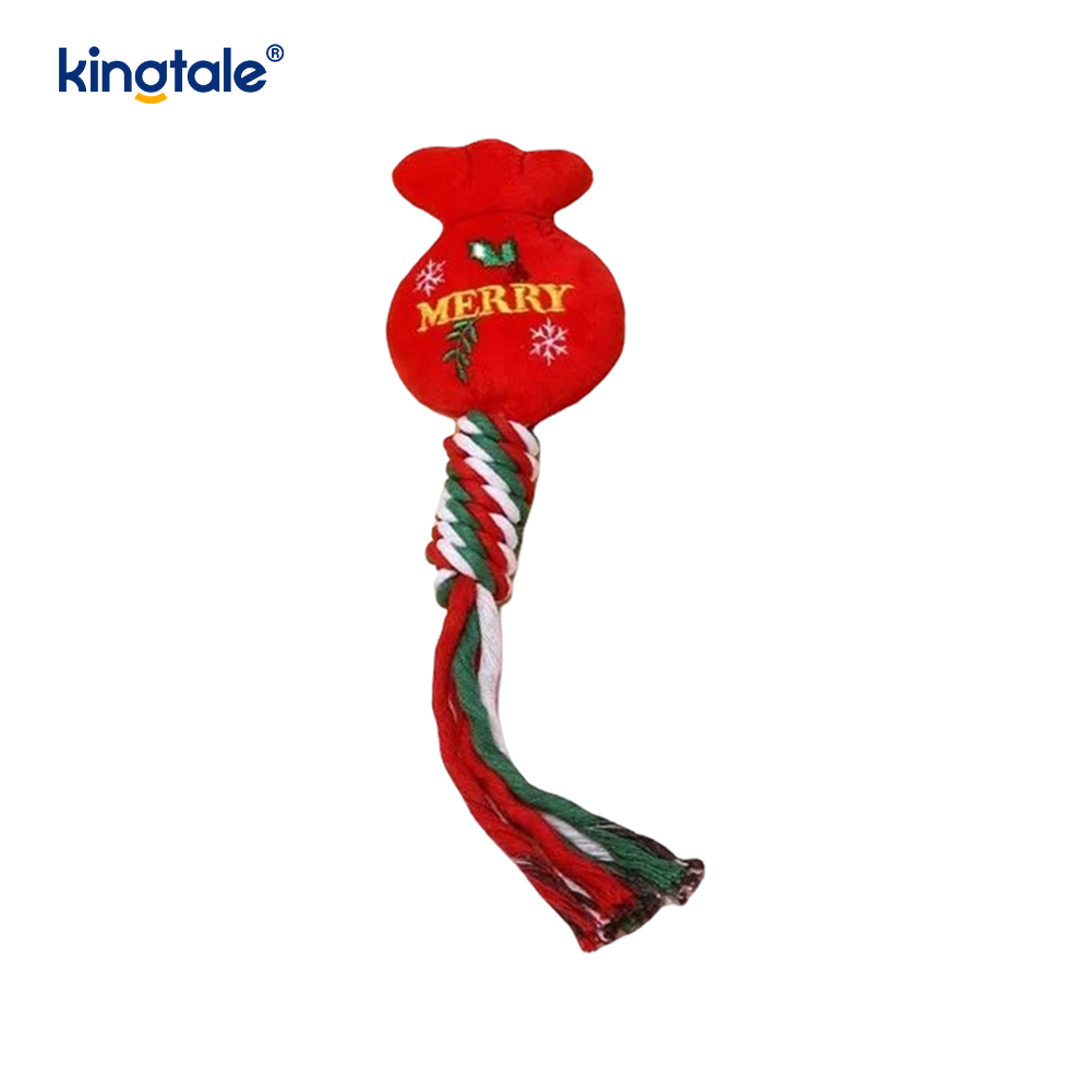 Christmas Plush Pet Toy with Cotton Rope Teether Christmas Plush Pet Toy with Cotton Rope Teether