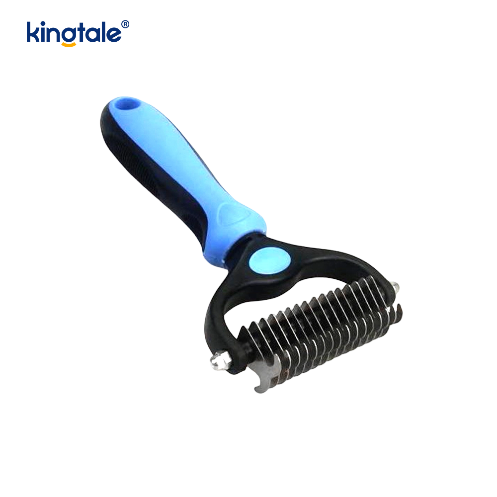 Pet Grooming Rake Double-Sided Deshedding Dematting Tool, Undercoat Rake For Dogs & Cats